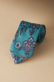 Teal Blue Paisley Signature Made In Italy Design Tie - Image 1 of 3