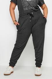 Yours Curve Grey Elasticated Stretch Joggers - Image 1 of 5