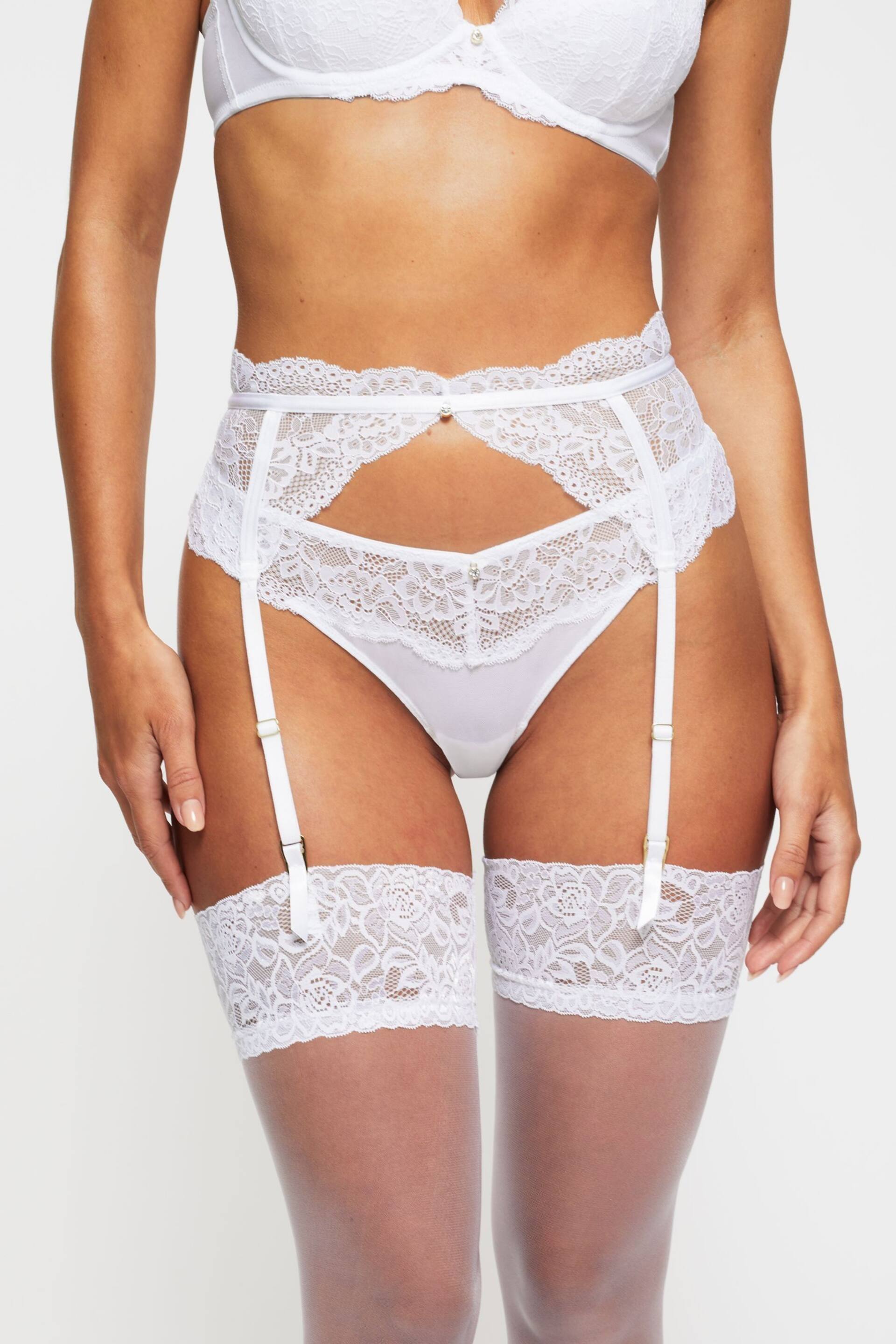 Ann Summers White Sexy Lace Planet Suspender Belt - Image 1 of 6