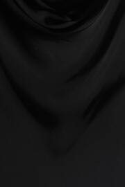 Reiss Black Isabel Satin Cowl Neck Midi Dress - Image 5 of 5