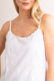 Lakeland Leather Clothing Taylor Cotton Cami White Top - Image 4 of 4