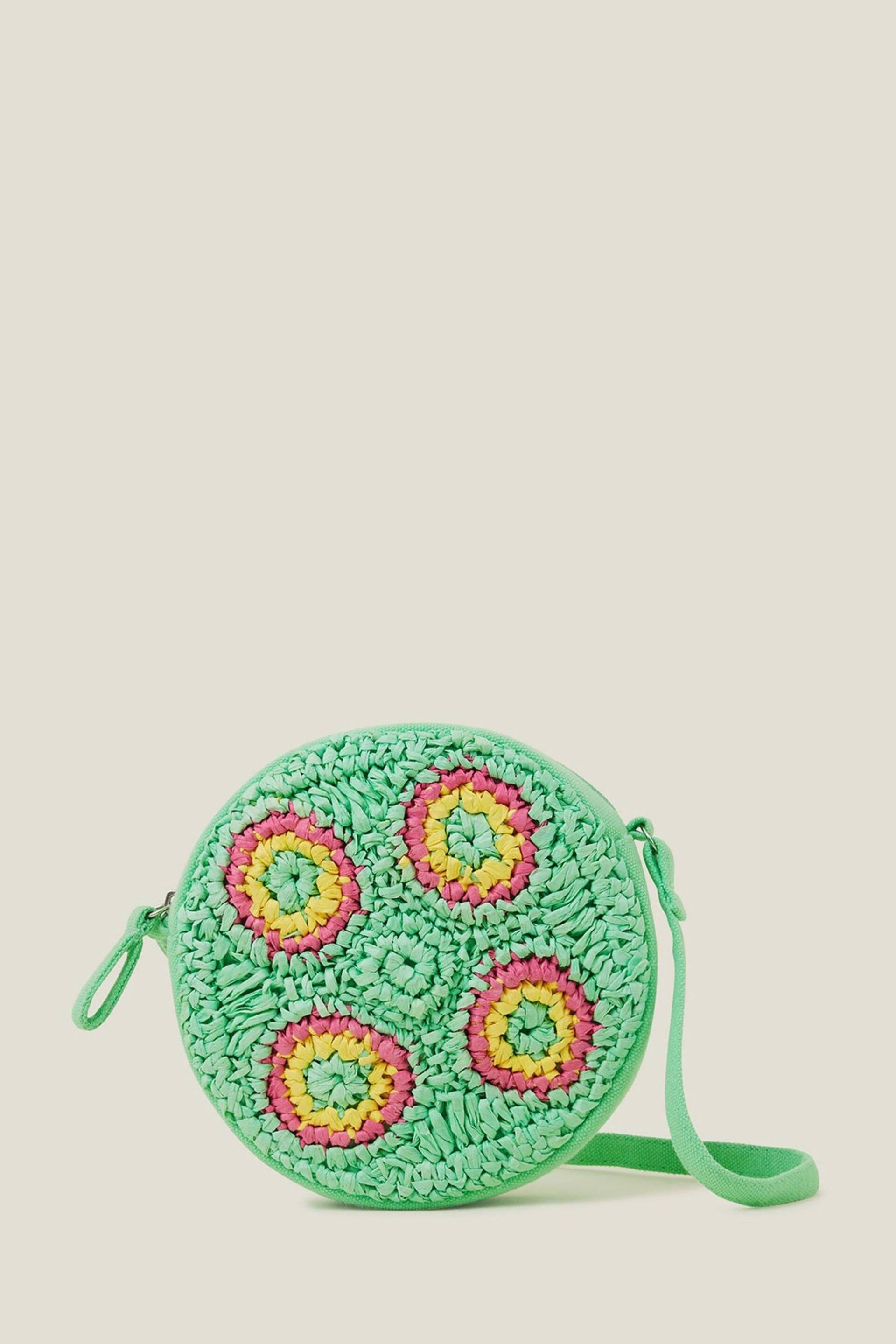 Angels By Accessorize Girls Green Crochet Round Cross-Body Bag - Image 2 of 3