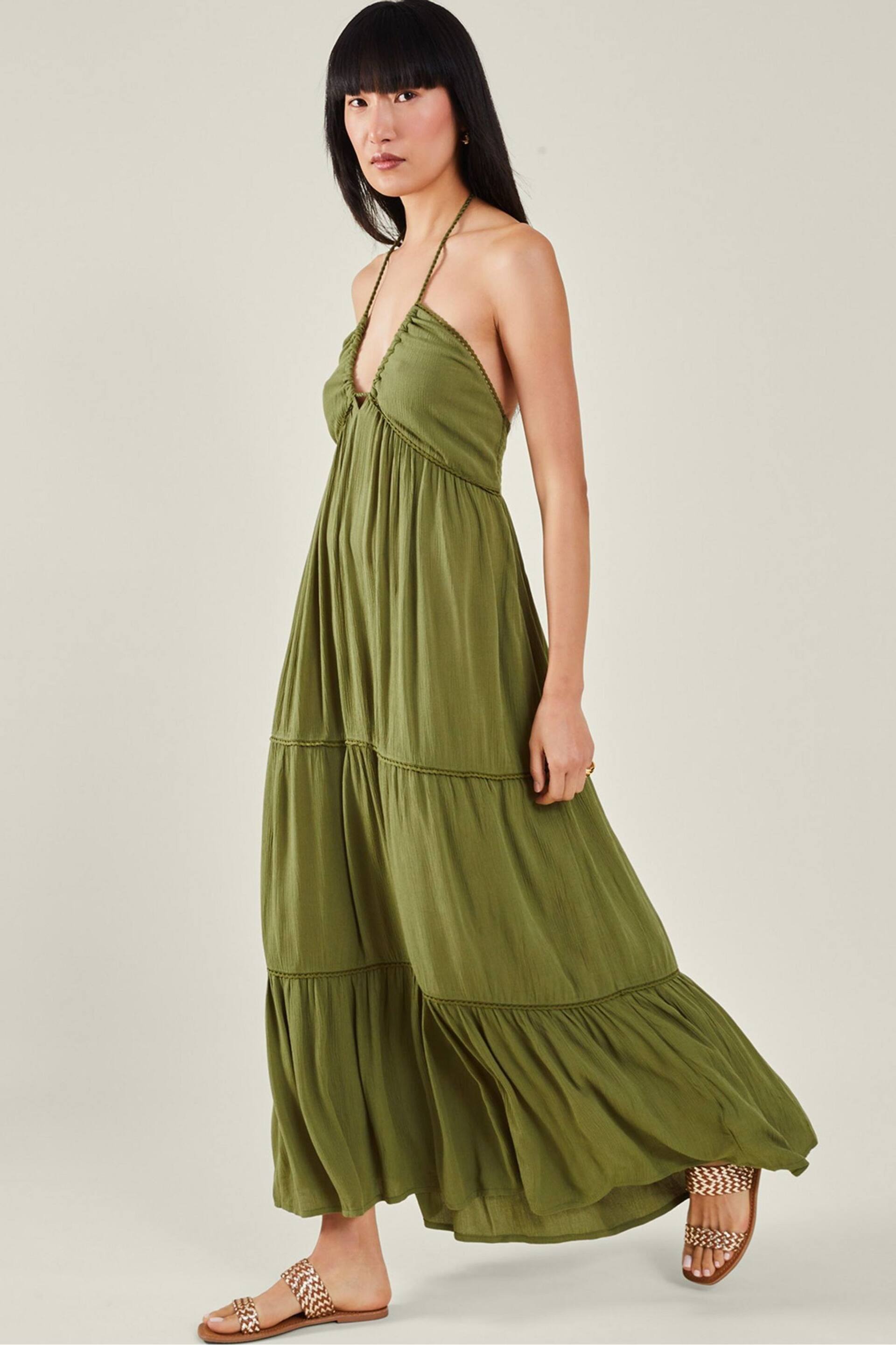 Accessorize Green Halter Maxi Dress - Image 1 of 3