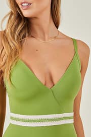 Accessorize Green Wrap Swimsuit - Image 2 of 4
