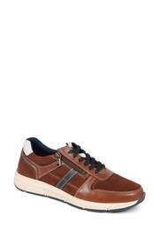 Pavers Lace Up Leather Brown Trainers - Image 2 of 5