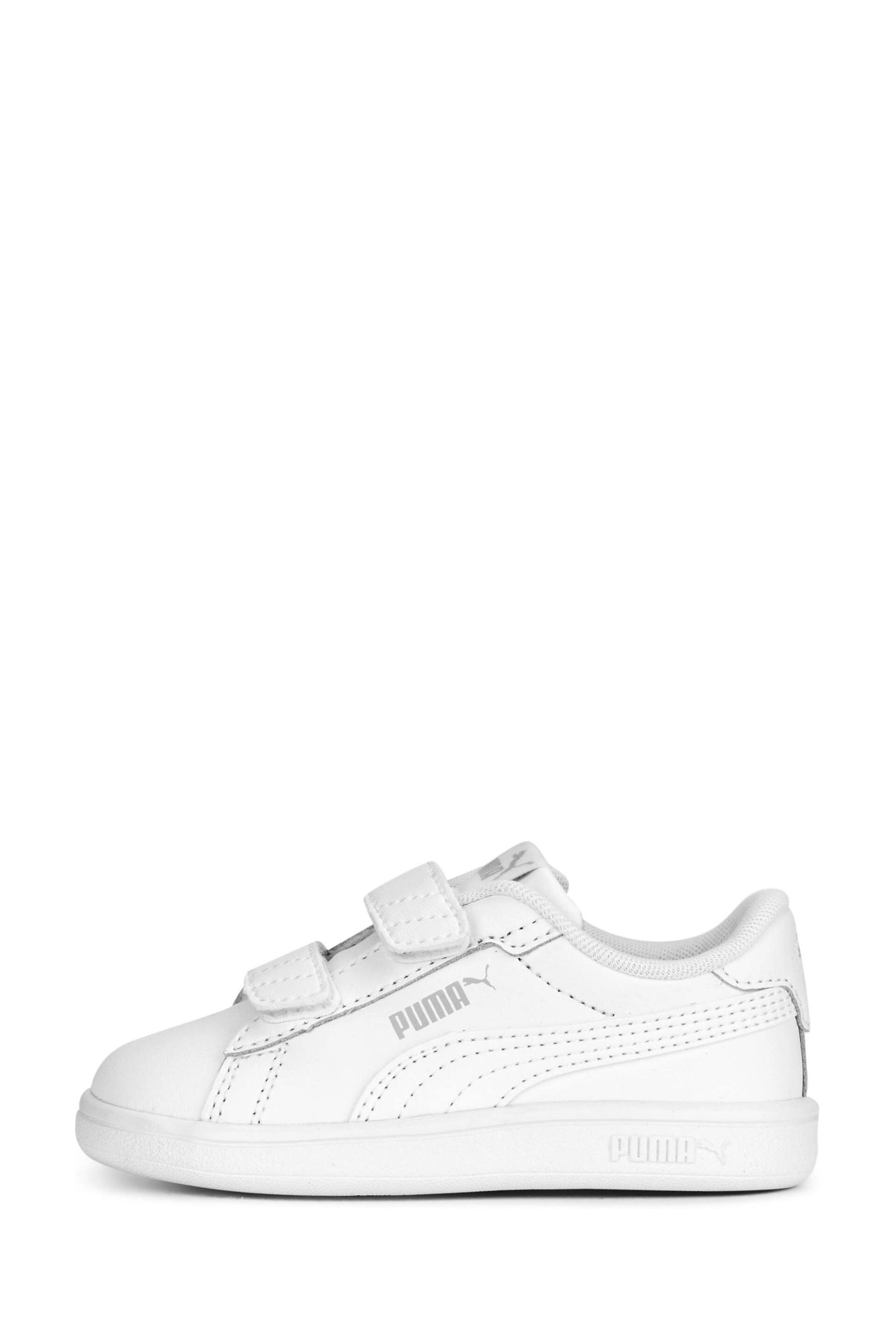 Puma White Baby Smash 3.0 Leather V Trainers - Image 1 of 5