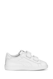 Puma White Baby Smash 3.0 Leather V Trainers - Image 3 of 5