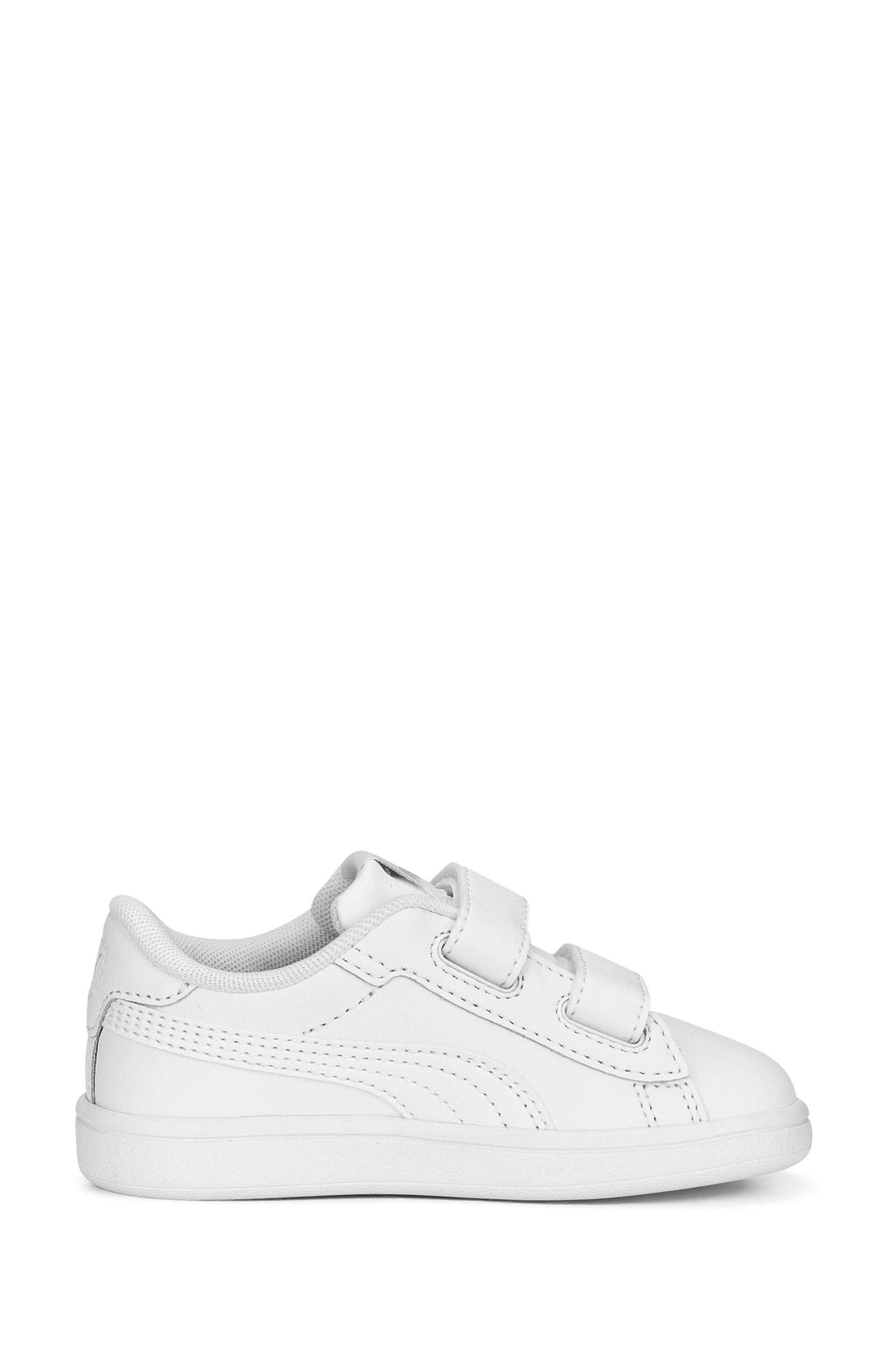 Puma White Baby Smash 3.0 Leather V Trainers - Image 3 of 5