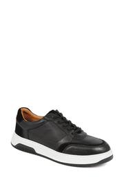 Pavers Black Lace-Up Leather Trainers - Image 2 of 5
