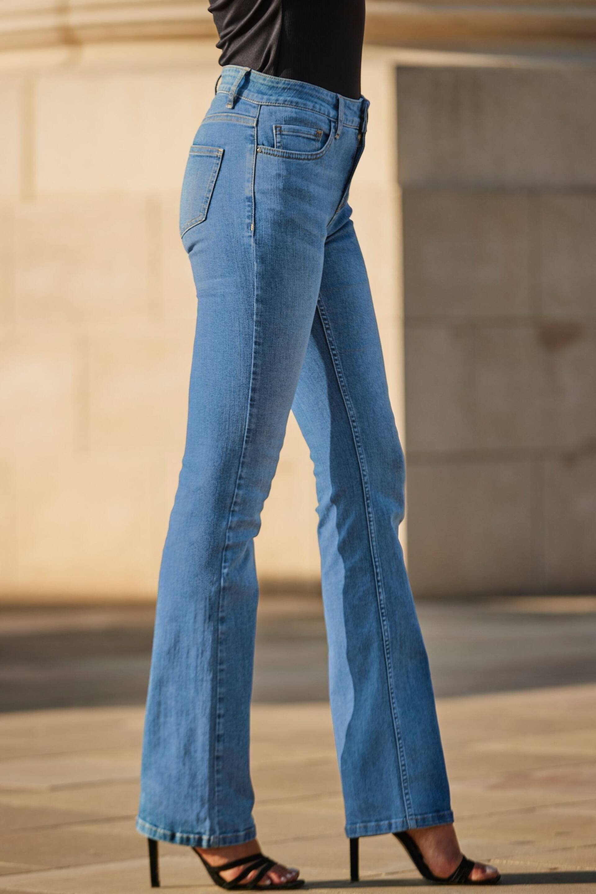 Sosandar Blue Mid Rise Bootcut Jeans - Image 3 of 5