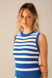 Ro&Zo Blue Stripe Sleeveless Knitted Dress - Image 2 of 5