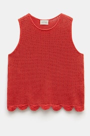 Hush Red Adelina Crochet Scallop Edge Knitted Tank - Image 5 of 5