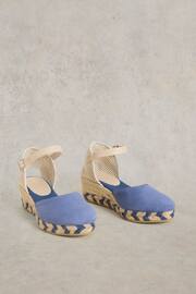 White Stuff Blue Suede Closed Espadrille Wedges - Image 2 of 4