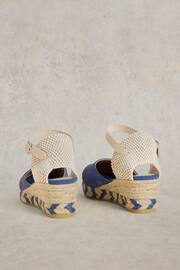 White Stuff Blue Suede Closed Espadrille Wedges - Image 3 of 4