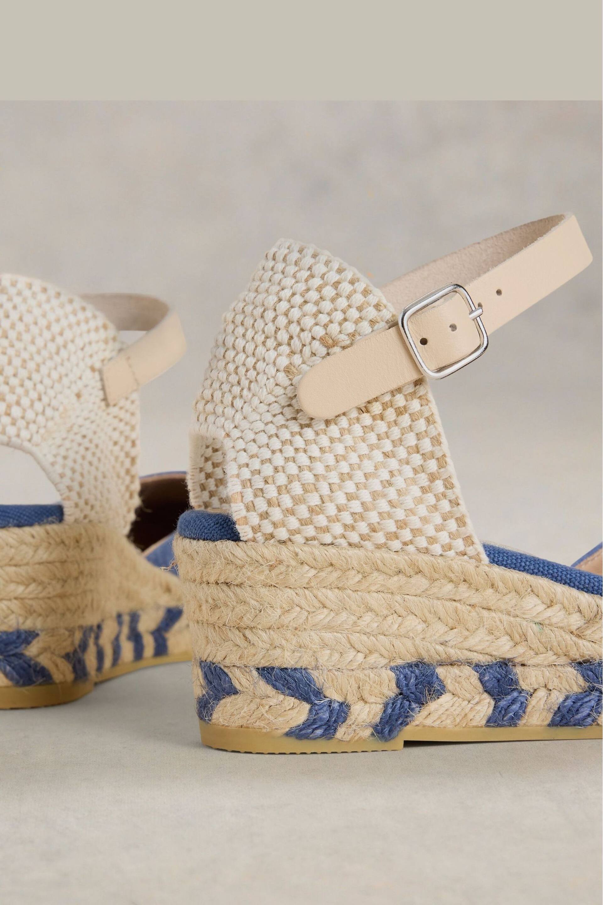 White Stuff Blue Suede Closed Espadrille Wedges - Image 4 of 4