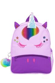Harry Bear Purple Unicorn Backpack with Pom Pom Keyring - Image 2 of 5
