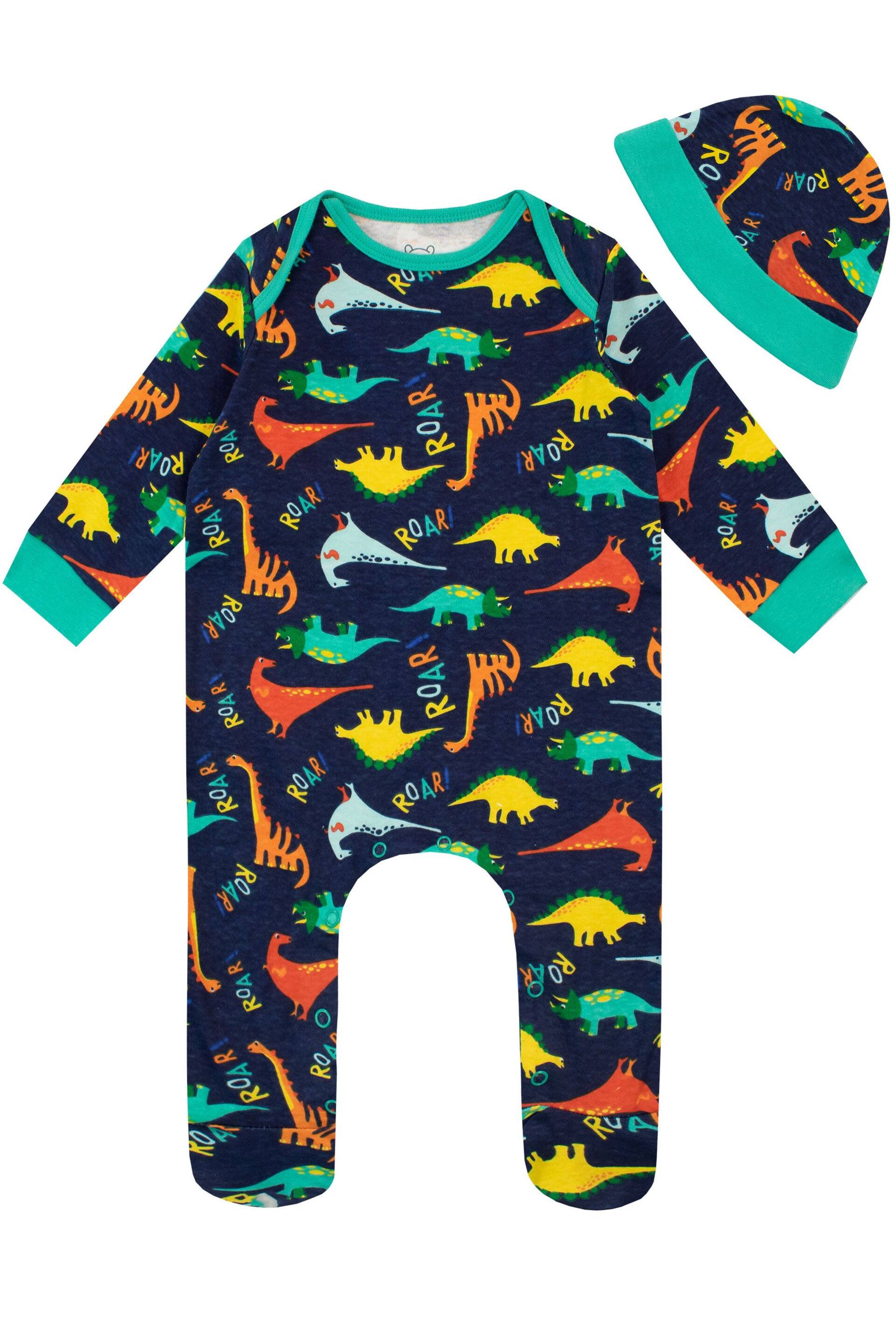 Harry Bear Blue Dinosaur Sleepsuit & Hat Set - Image 1 of 4