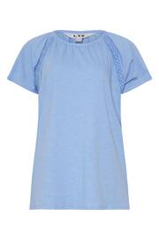 Long Tall Sally Blue Crochet Detail Raglan T-Shirt - Image 5 of 5