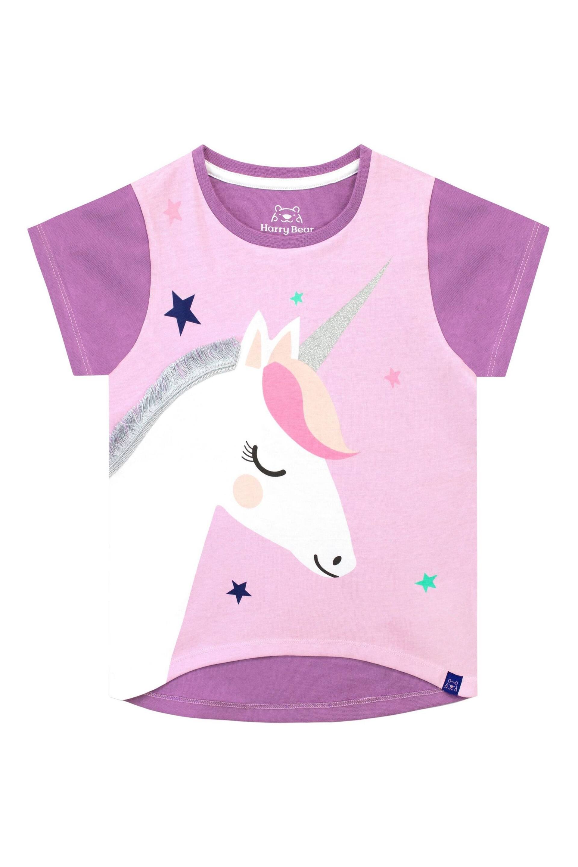 Harry Bear Purple Glitter Unicorn T-Shirt - Image 1 of 4