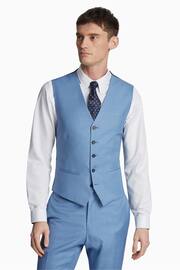 Ted Baker Tailoring Blue Draco Sharkskin Waistcoat - Image 1 of 2