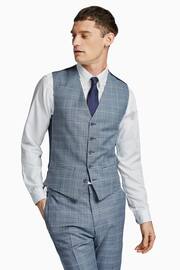 Ted Baker Tailoring Blue Tonal Check Waistcoat - Image 1 of 2