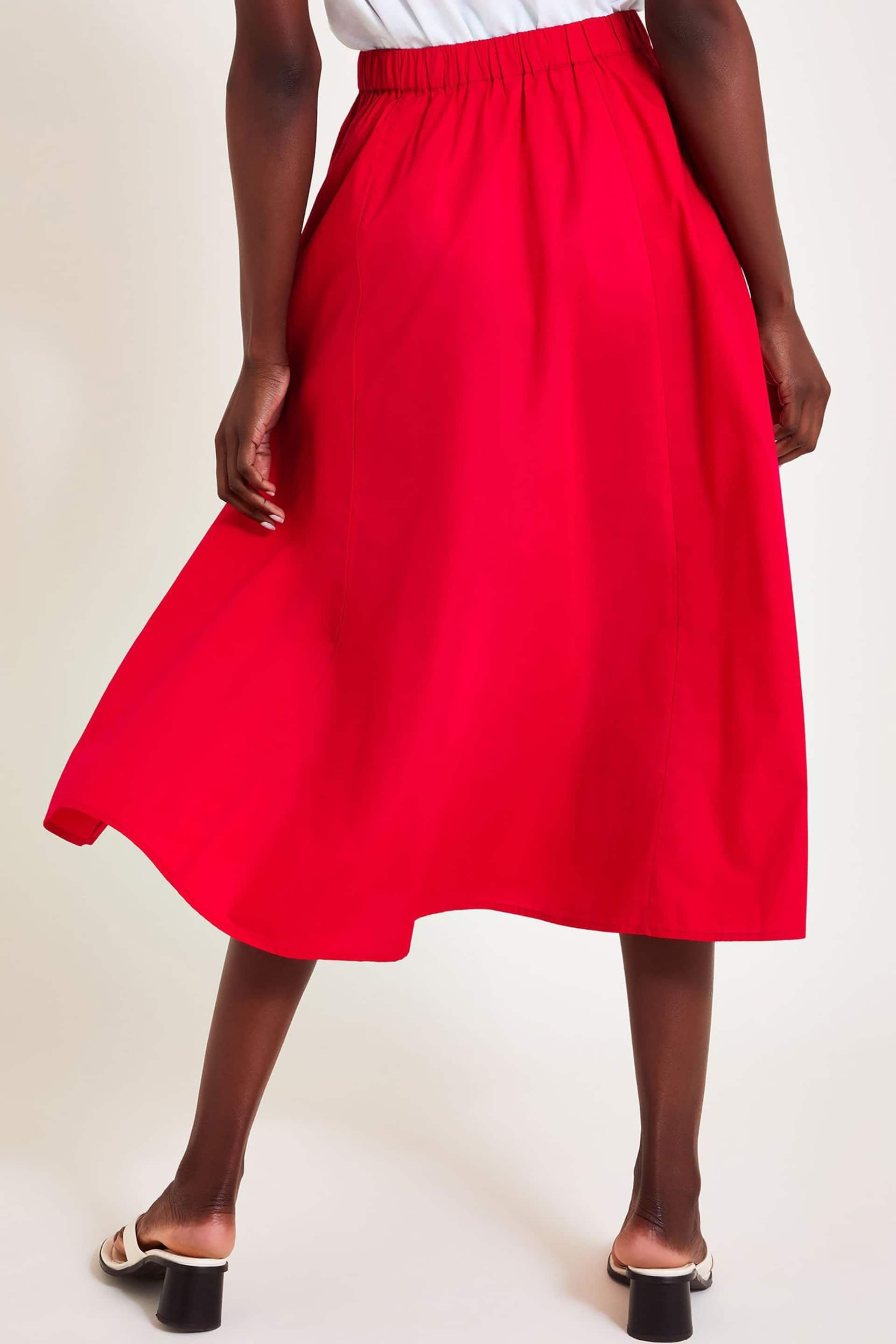 Monsoon Red Rachel Poplin Skirt - Image 2 of 6