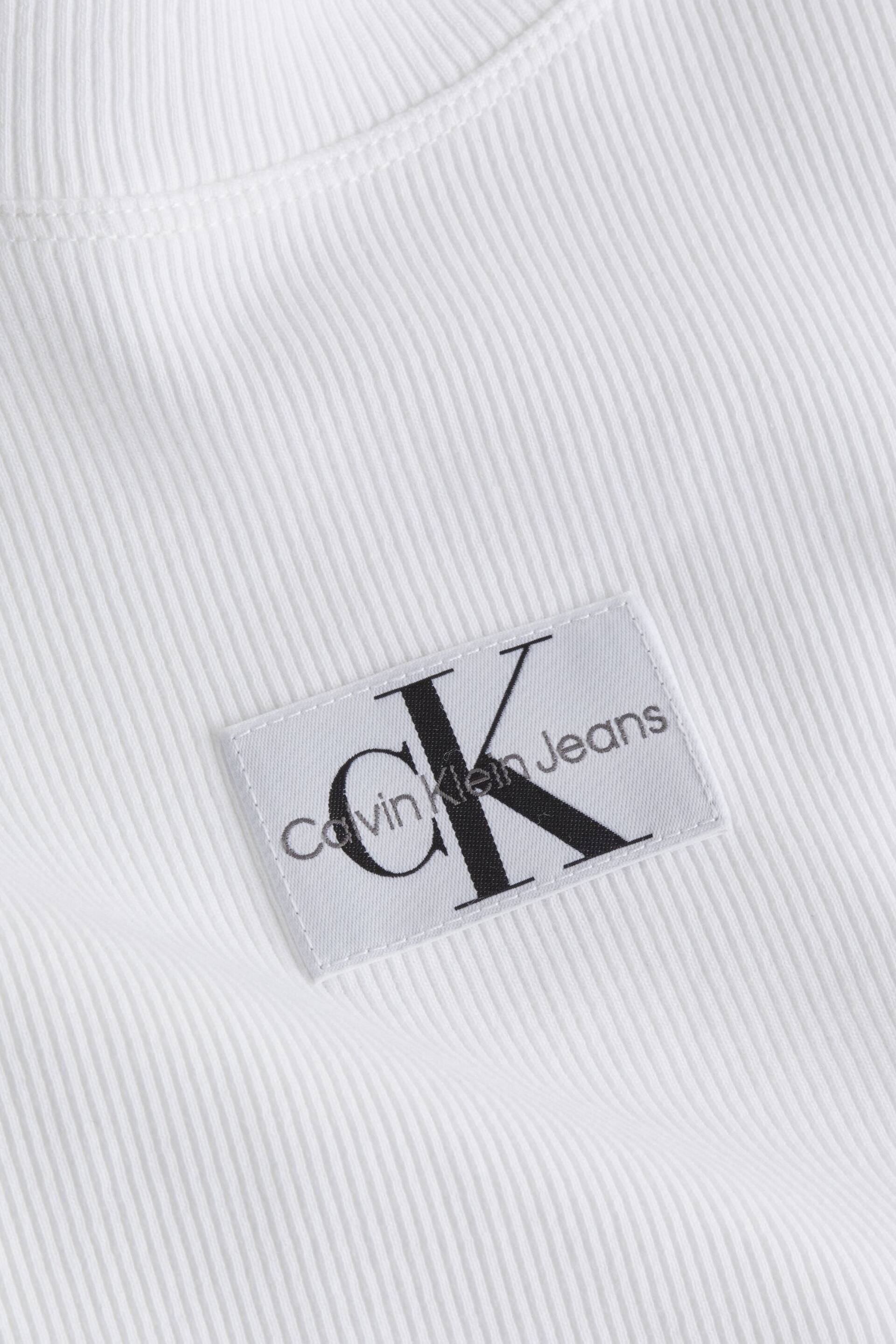 Calvin Klein White Boyfriend Label Rib T-Shirt - Image 3 of 4