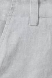 Reiss Blue Dani Teen Linen Loose Fit Shorts - Image 4 of 4