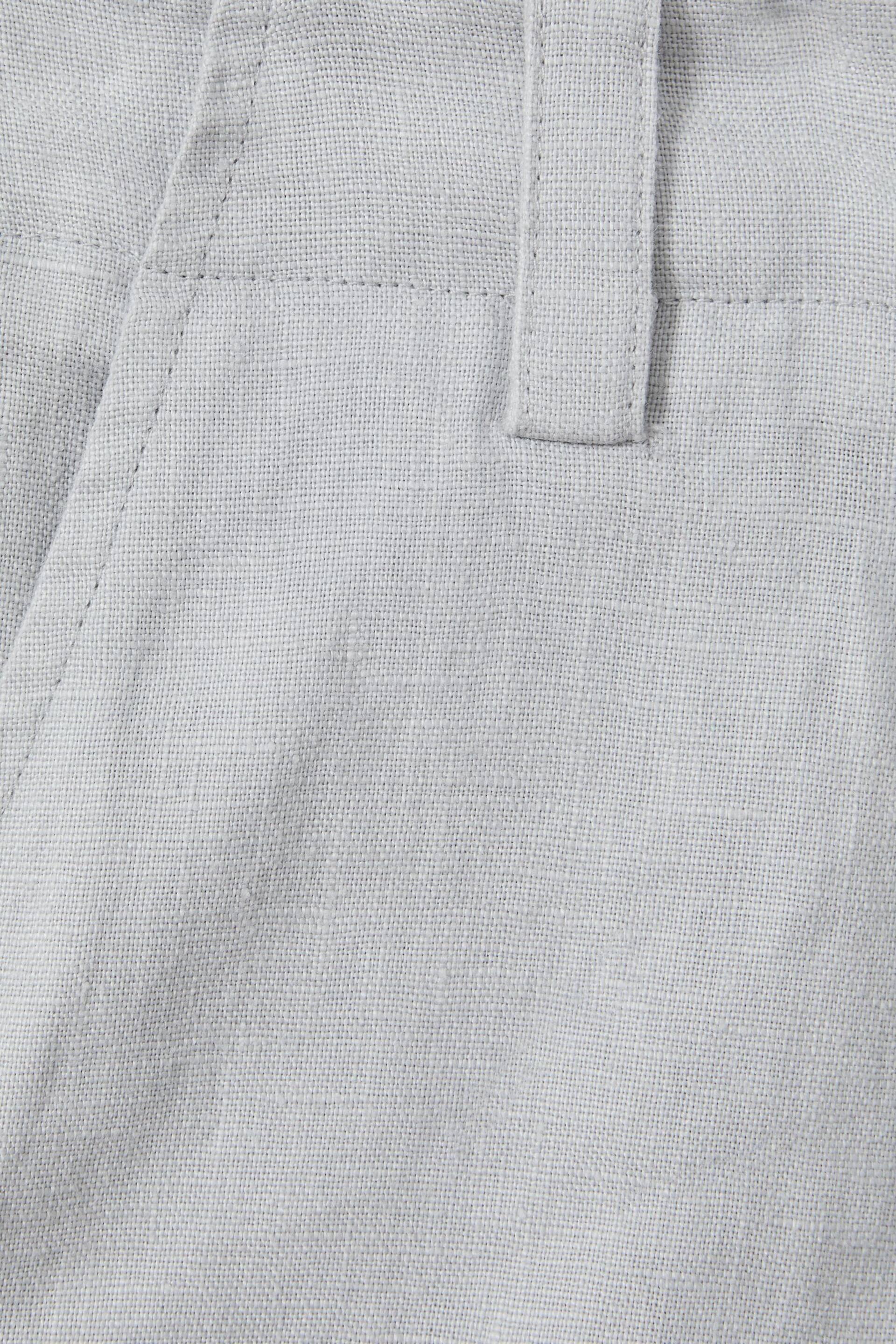 Reiss Blue Dani Teen Linen Loose Fit Shorts - Image 4 of 4