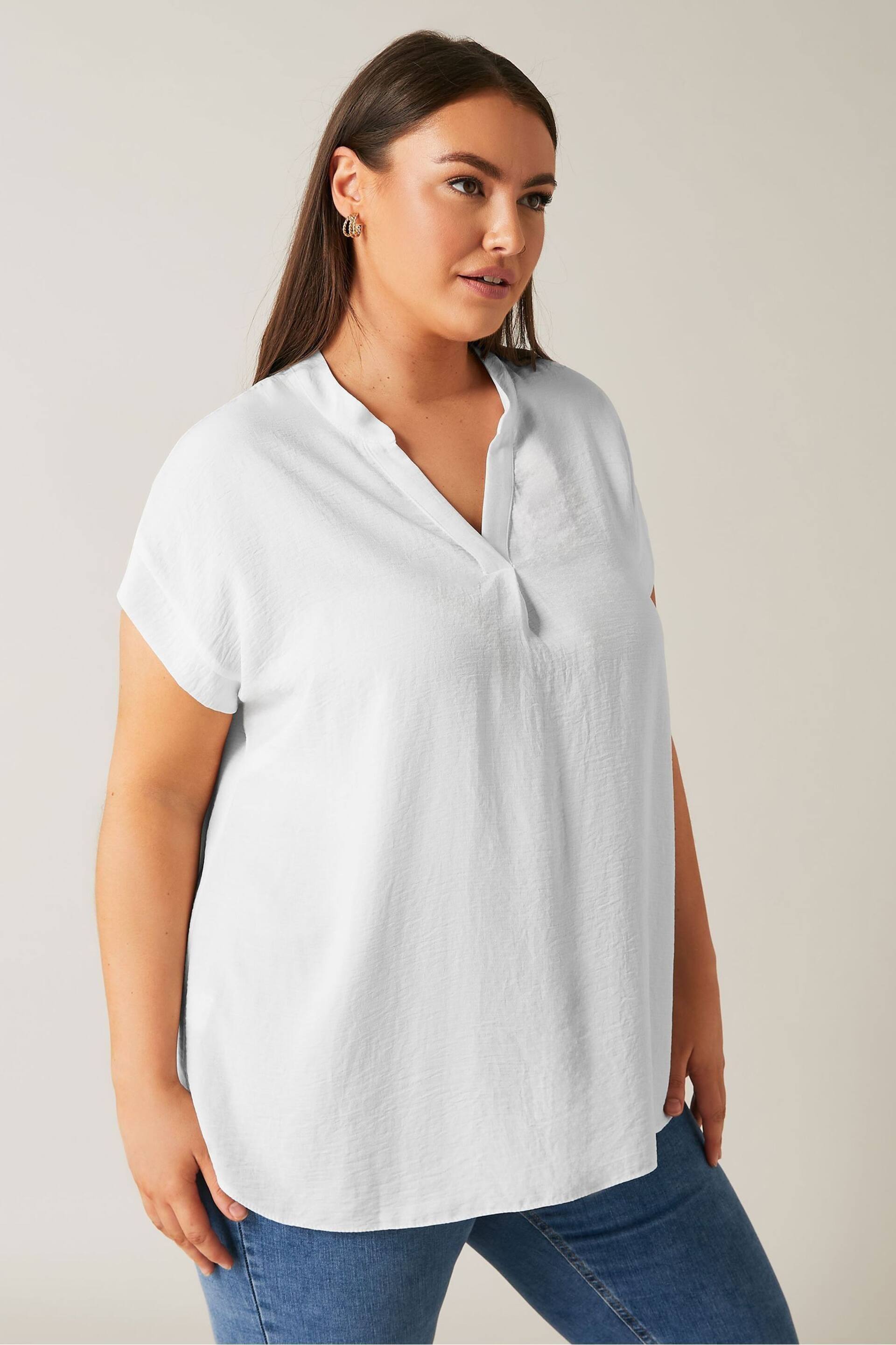 EVANS Curve Ivory Red Utility Blouse - Image 1 of 5