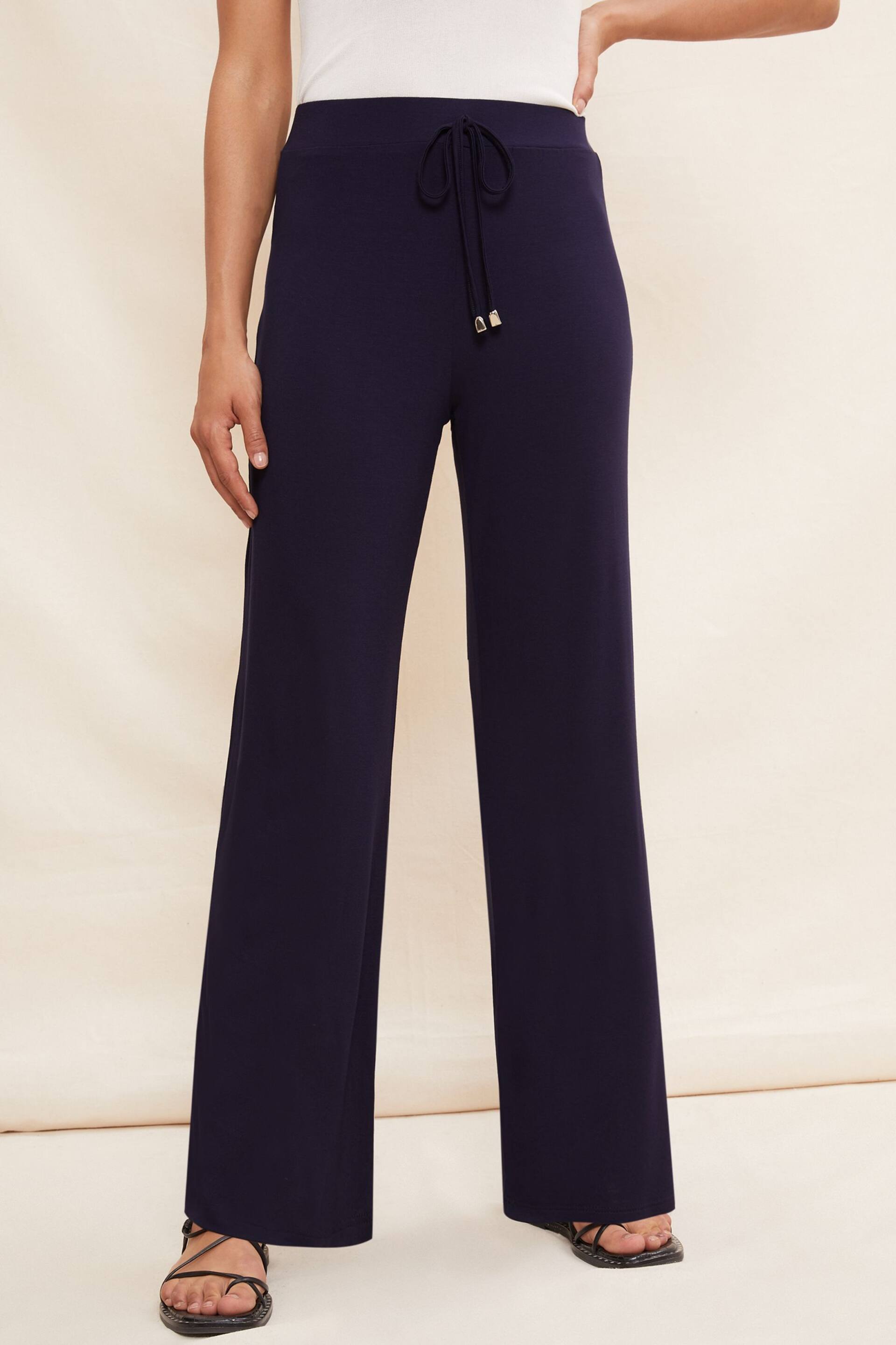 Friends Like These Navy Petite Jersey Wide Leg Trousers - Image 1 of 4