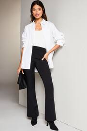 Lipsy Black Smart Bootleg Kick Flare Trousers - Image 3 of 4