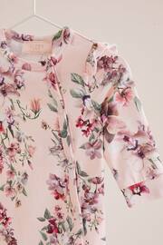 Lipsy Light Pink Floral Baby Sleepsuit - Image 7 of 7