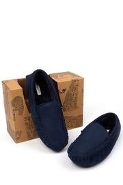 Chelsea Peers Blue Suedette Moccasin Slippers - Men's - Image 3 of 4