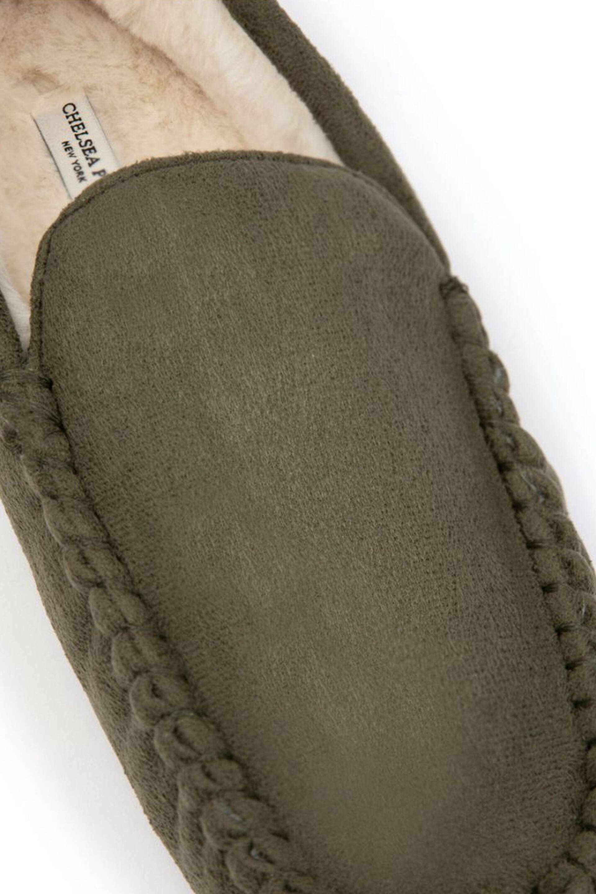 Chelsea Peers Green Suedette Moccasin Slippers - Men's - Image 2 of 4