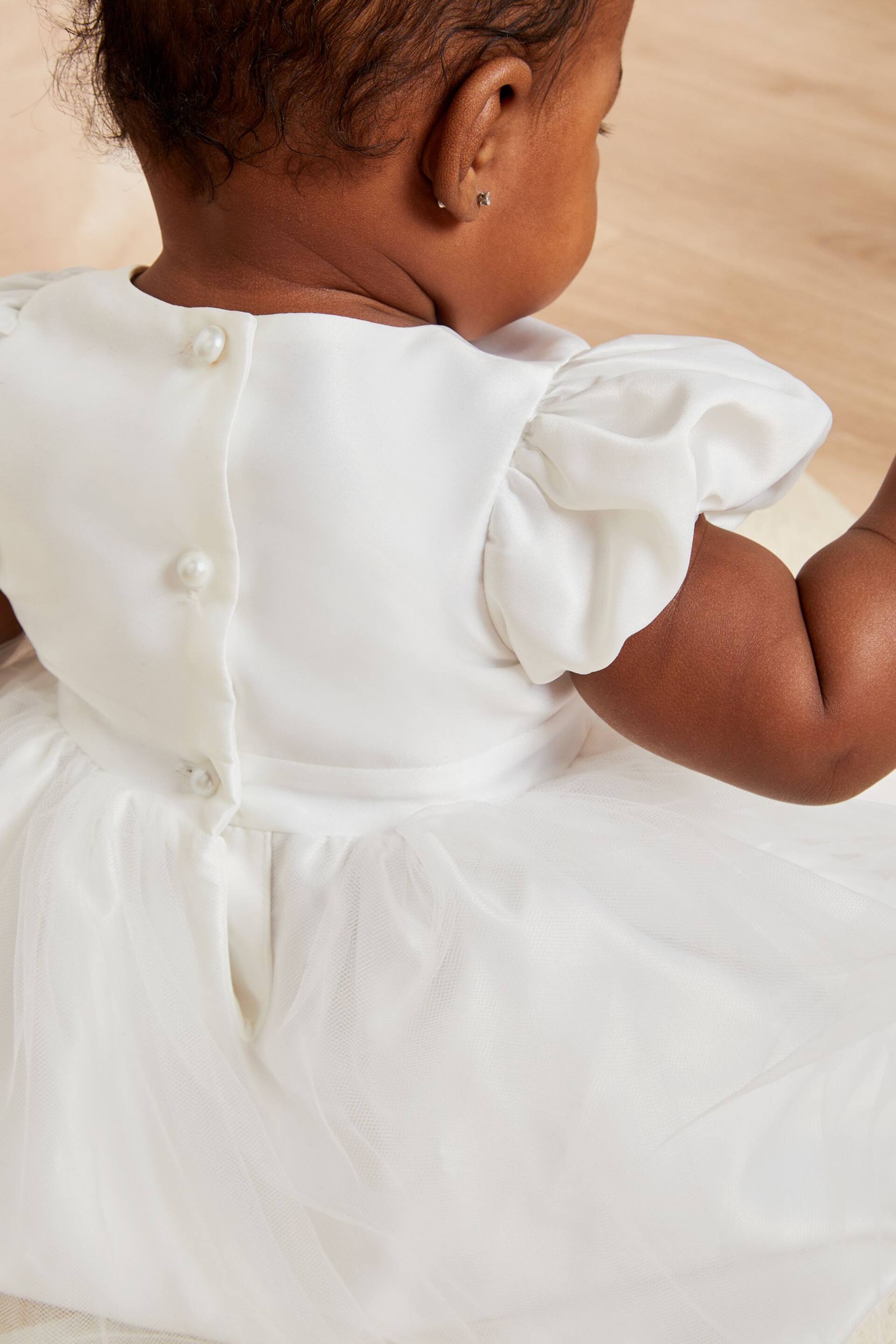 Lipsy Ivory Baby Puff Sleeve Occasion Dress - Image 3 of 4