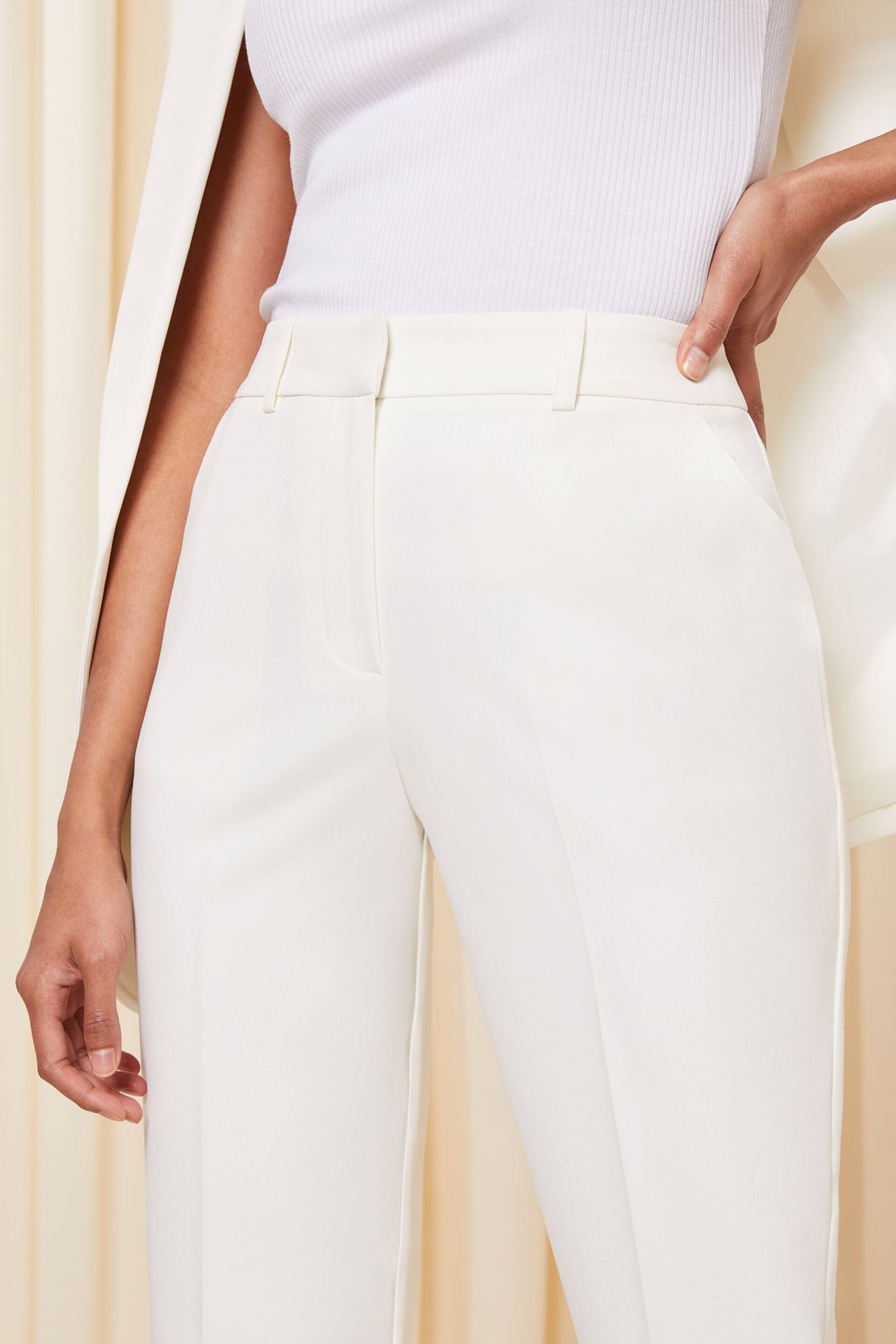 Friends Like These White Tailored Ankle Grazer Trousers - Image 4 of 4
