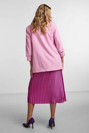 Pieces Pastel Pink Relaxed Ruched Sleeve Workwear Blazer - Image 3 of 5