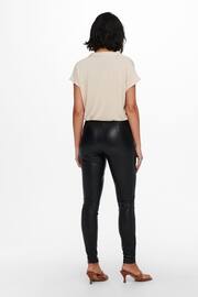 ONLY Black Faux Leather Leggings - Image 4 of 5