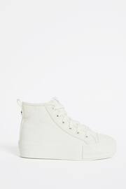 Lipsy Girl White High Top Flatform Lace Up Canvas Trainers - Image 4 of 4