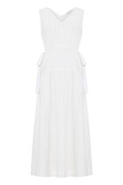 Great Plains White Summer Embroidery V Neck Dress - Image 4 of 4