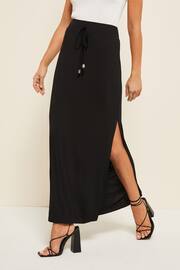 Friends Like These Black Tie Detail Jersey Summer Maxi Skirt - Image 1 of 4