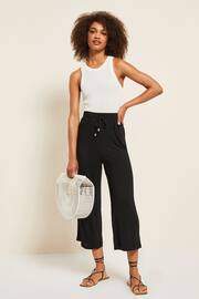 Friends Like These Black Belted Jersey Wide Leg Culotte Trousers - Image 3 of 4