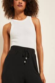 Friends Like These Black Belted Jersey Wide Leg Culotte Trousers - Image 4 of 4