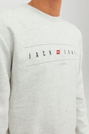 JACK & JONES Grey Logo Sweatshirt - Image 4 of 5