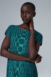 leem Green Plisse Midi Dress - Image 4 of 5