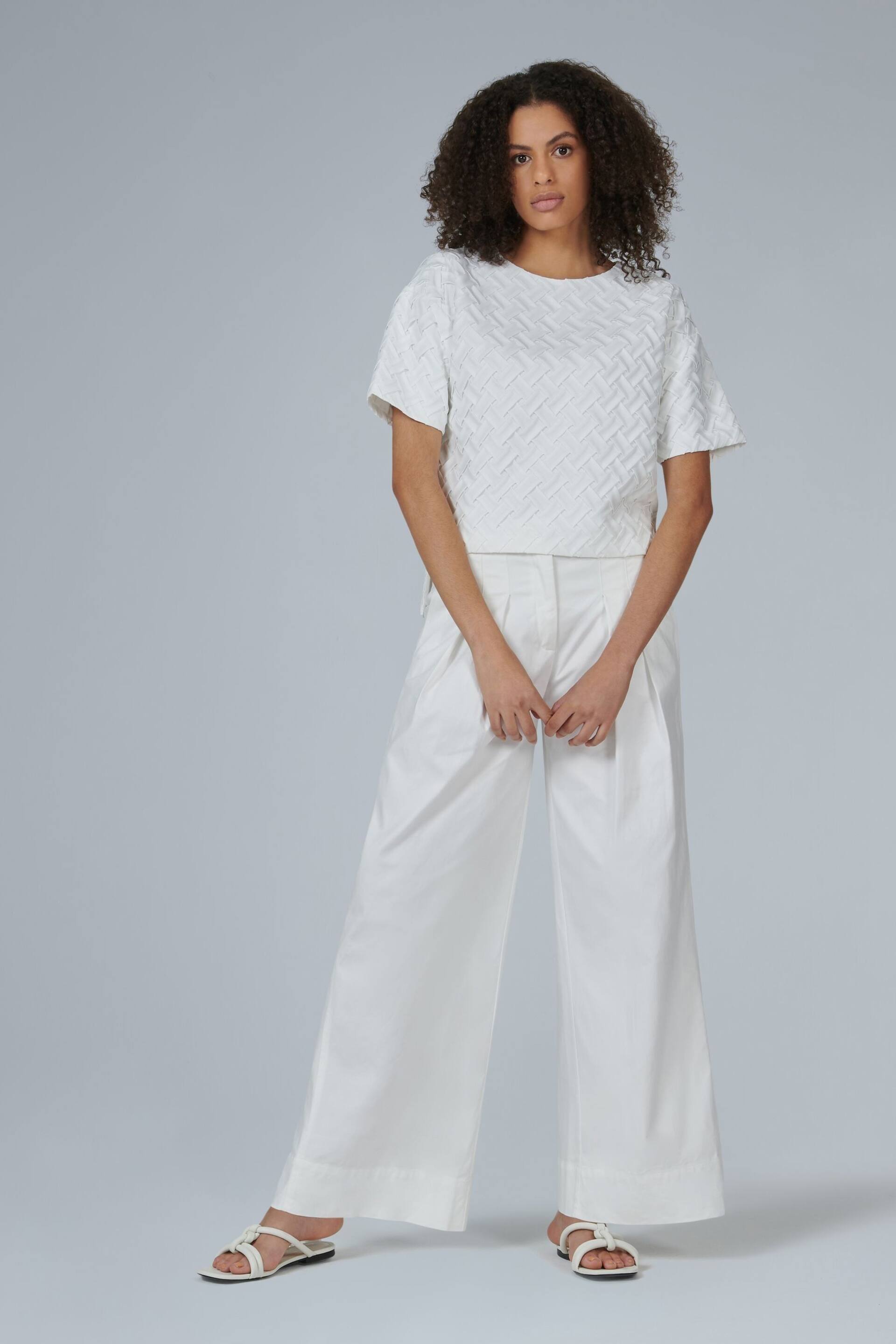 leem Cream Pleated Top - Image 2 of 5