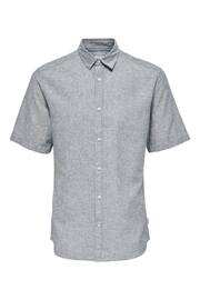 Only & Sons grey Short Sleeve Button Up Shirt Contains Linen - Image 1 of 5