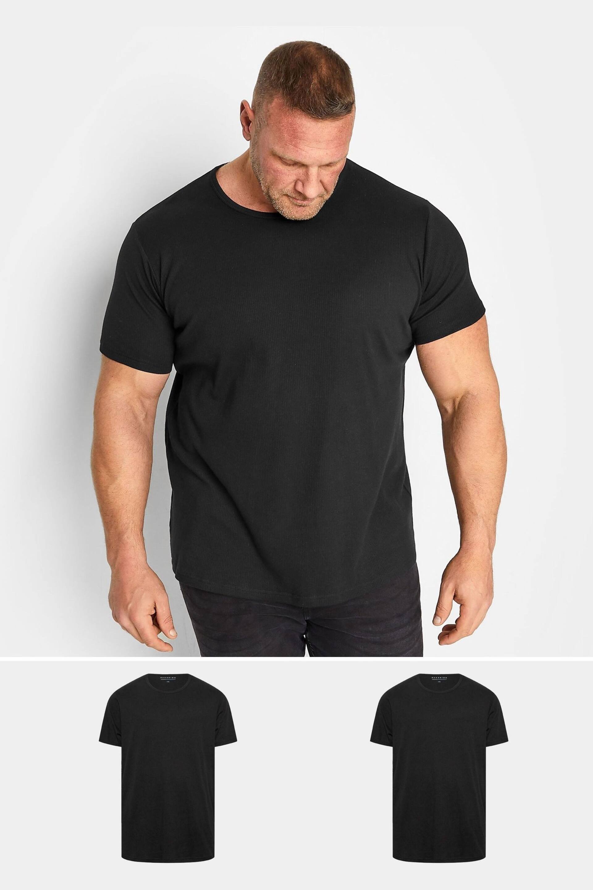 BadRhino Big & Tall Black 2 Pack Thermal T-Shirts - Image 1 of 4