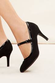 Friends Like These Black Wide FIt Mary Jane Strap Court Heels - Image 2 of 4